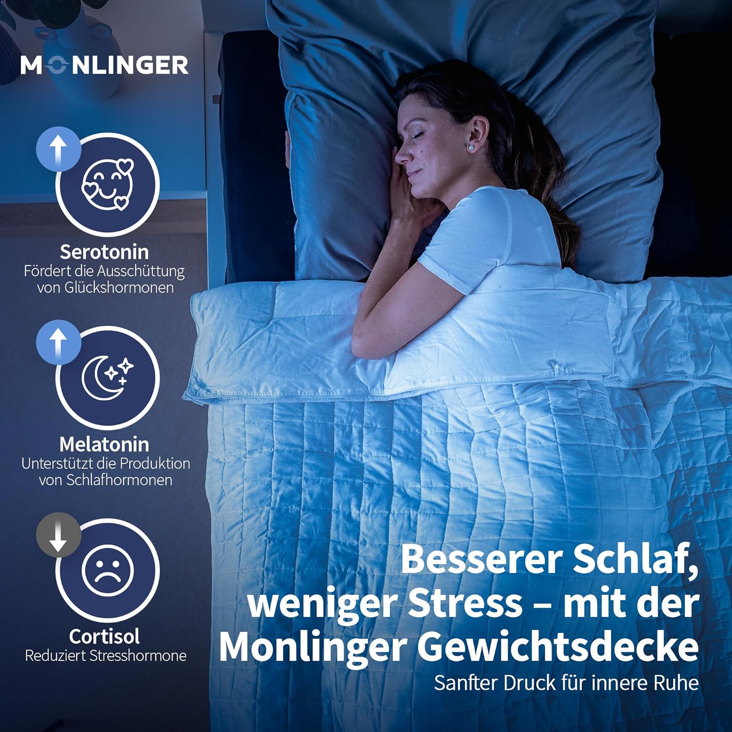 2-in-1-Gewichtsdecke, 135 x 200 cm, 6 kg schwere Decke zum Knöpfen + Sommerdecke mit Druckknöpfen – 100 % Öko-Tex-zertifiziert – schwere Gewichtsdecke – schwere Decke zum Schlafen – Bild 4