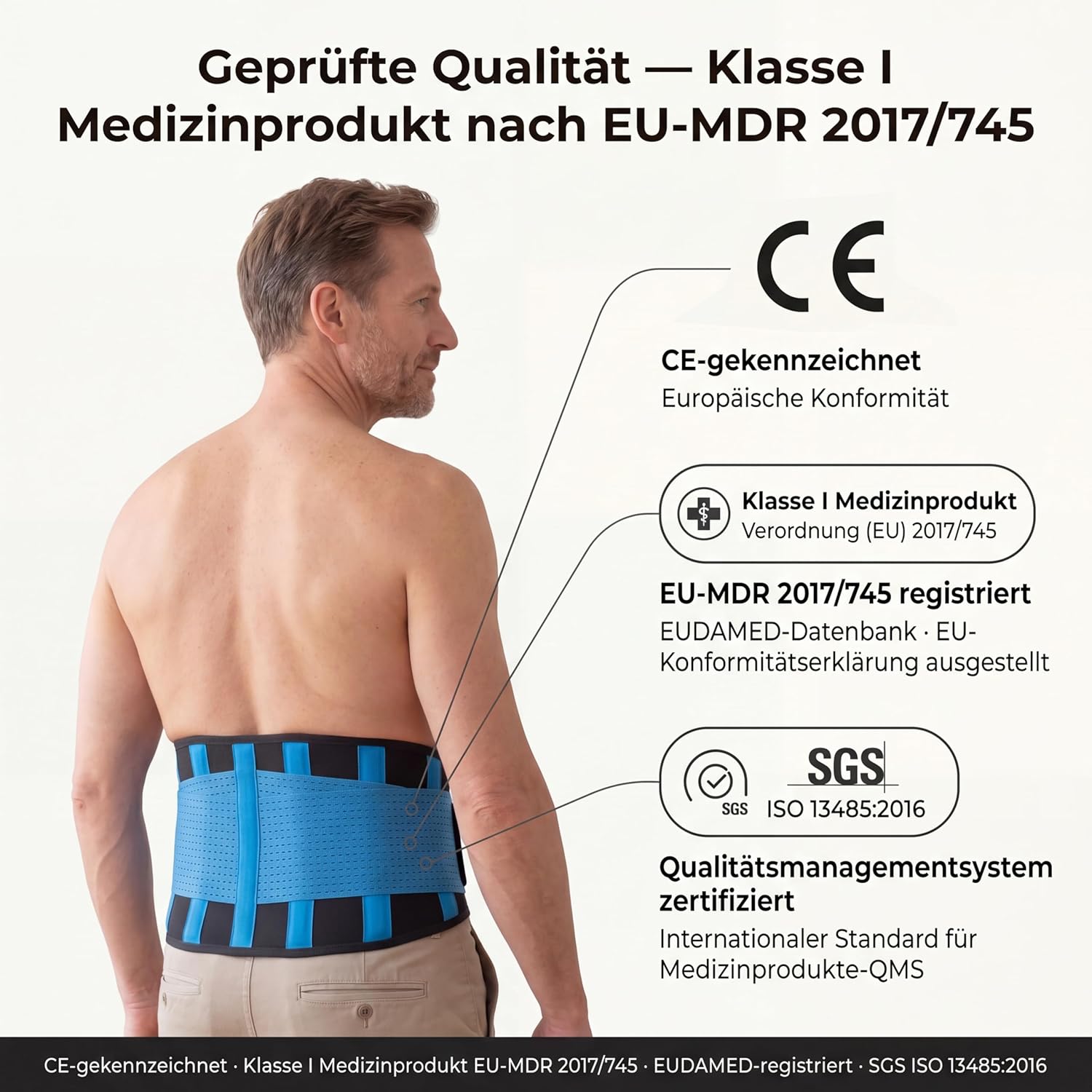 Rückenstütze, unterer Lendengürtel MEDiBrace II (medizinische Qualität) Linderung von Schmerzen und Beschwerden bei Ischias, Rückenschmerzen, Bandscheibenvorfall, Hernie, Stenose der Wirbelsäule, Prävention von Wirbelsäulenverletzungen | Haltungskorsett – Bild 5