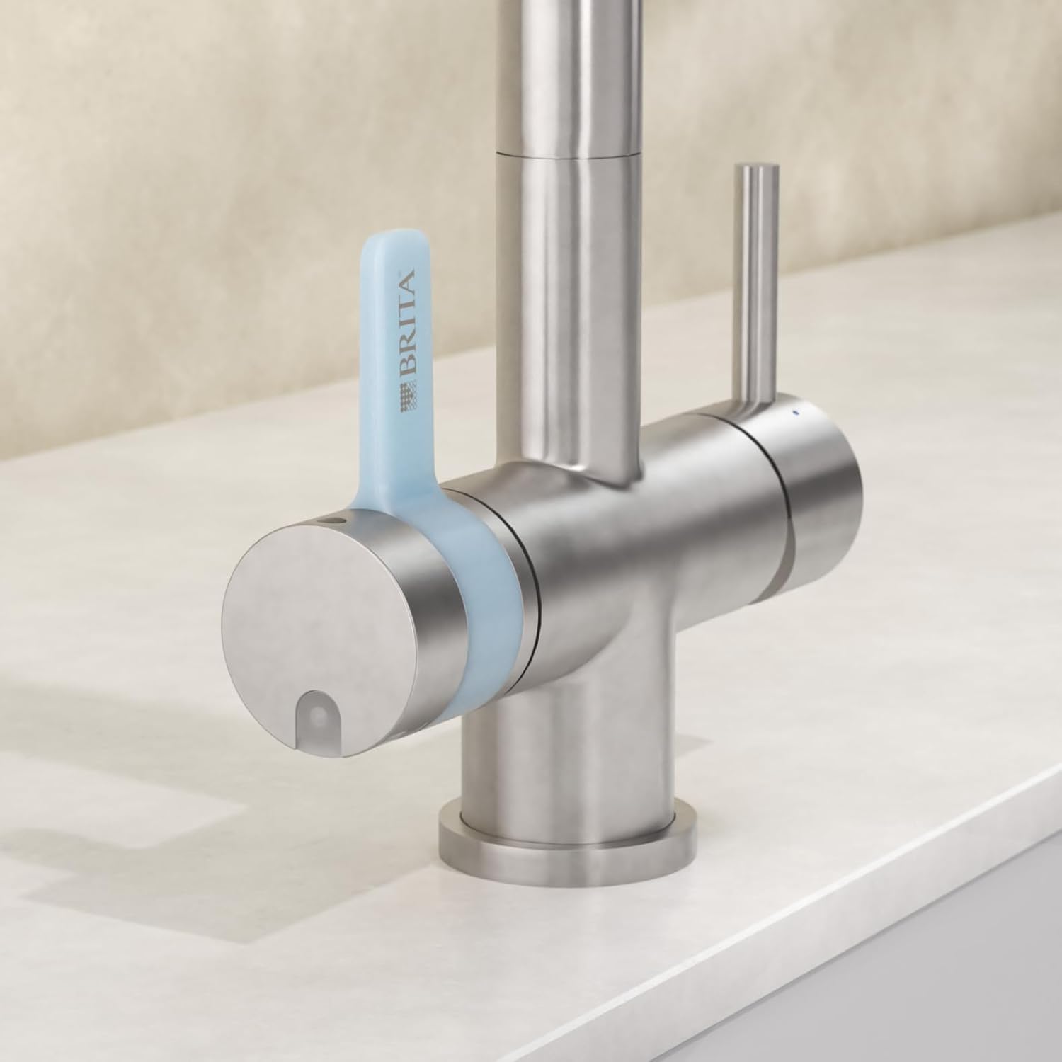 BRITA 3-Wege-Küchenarmatur (Edelstahl, quadratisch) inklusive 1 x BRITA P 1000 Wasserfilter – Küchenarmatur für gefiltertes und ungefiltertes Wasser direkt aus der Leitung – Bild 4