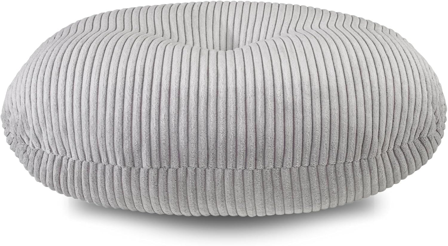 sleepling Meditationskissen, Bodenkissen aus Cord, groß, Yogakissen, Sitzkissenunterseite, Yogakissen rund, 105 cm, Sitzhöhe 25 cm, Öko-Tex, hergestellt in der EU, hochwertiger Möbelstoff, grau