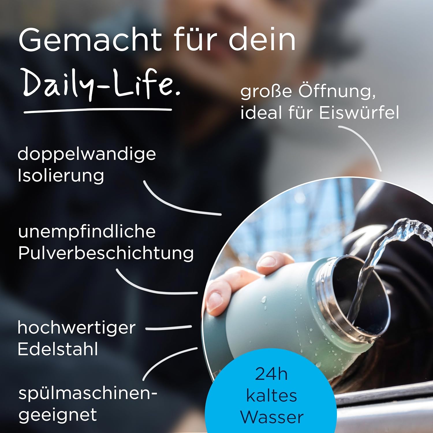 BRITA LARQ iQ Digital Filter Wasserflasche Schwarz (1 L) inkl. Hydration Tracking (App), Aktivkohle-Wasserfilter & UV-C – Neutralisiert 99,99 % Bakterien & filtert Mikroschadstoffe, PFAS & mehr – Bild 7