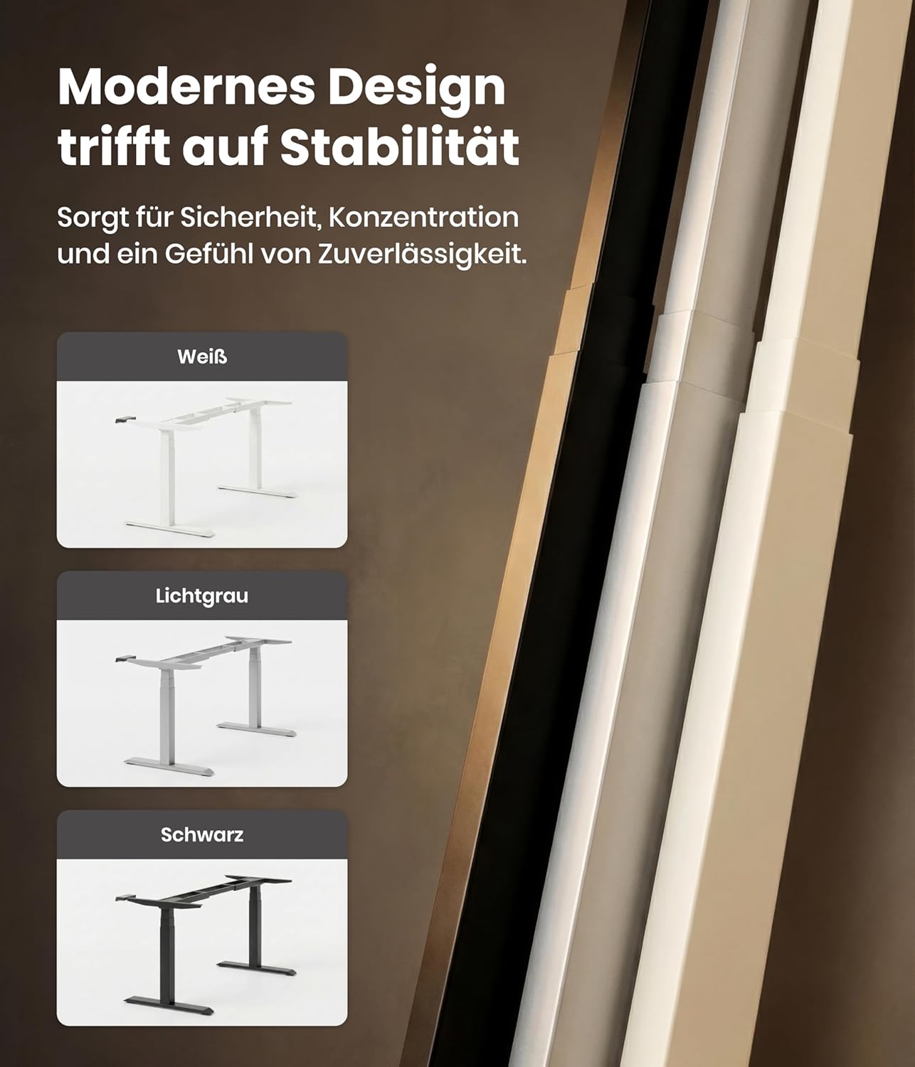 Schultz eDesk Base höhenverstellbares Tischgestell, elektrische weiße Buche (120 x 60), ergonomischer Stehschreibtisch, Home-Office-Einstieg, stabil, leise und robust, höhenverstellbares Tischgestell – Bild 6