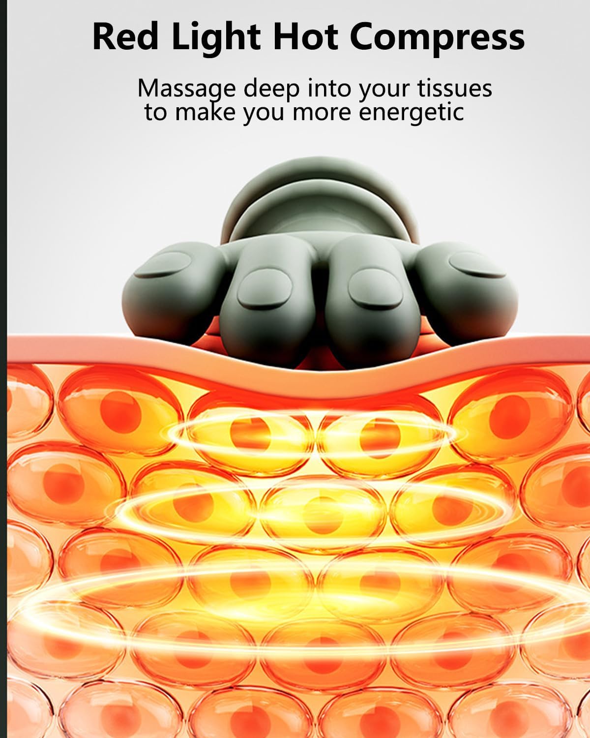 4D Nackenmassagegerät, yoarmyt Rückenmassagegerät mit 3 Massagestufen, 2 Temperaturstufen, elektrisches Massagegerät mit Wärme the Master Wireless für Schultern, Nacken, Rücken – Bild 4