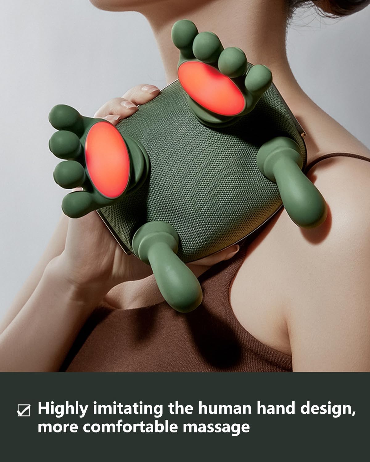4D Nackenmassagegerät, yoarmyt Rückenmassagegerät mit 3 Massagestufen, 2 Temperaturstufen, elektrisches Massagegerät mit Wärme the Master Wireless für Schultern, Nacken, Rücken – Bild 6