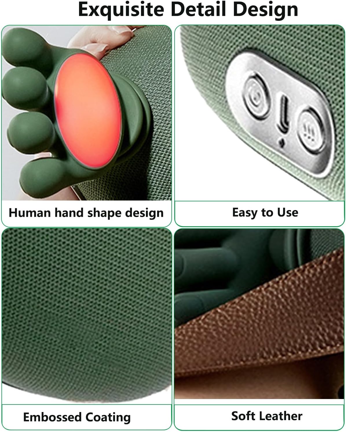4D Nackenmassagegerät, yoarmyt Rückenmassagegerät mit 3 Massagestufen, 2 Temperaturstufen, elektrisches Massagegerät mit Wärme the Master Wireless für Schultern, Nacken, Rücken – Bild 7