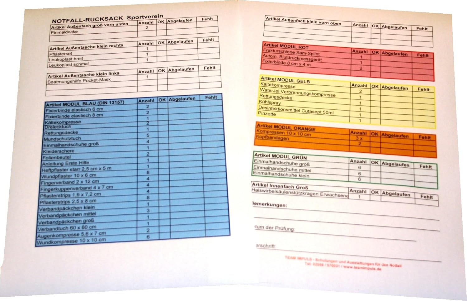 Erste-Hilfe-Notfallrucksack für Sportverein, Freizeit und Event – Planenmaterial mit Wasserstopp-System – Bild 6