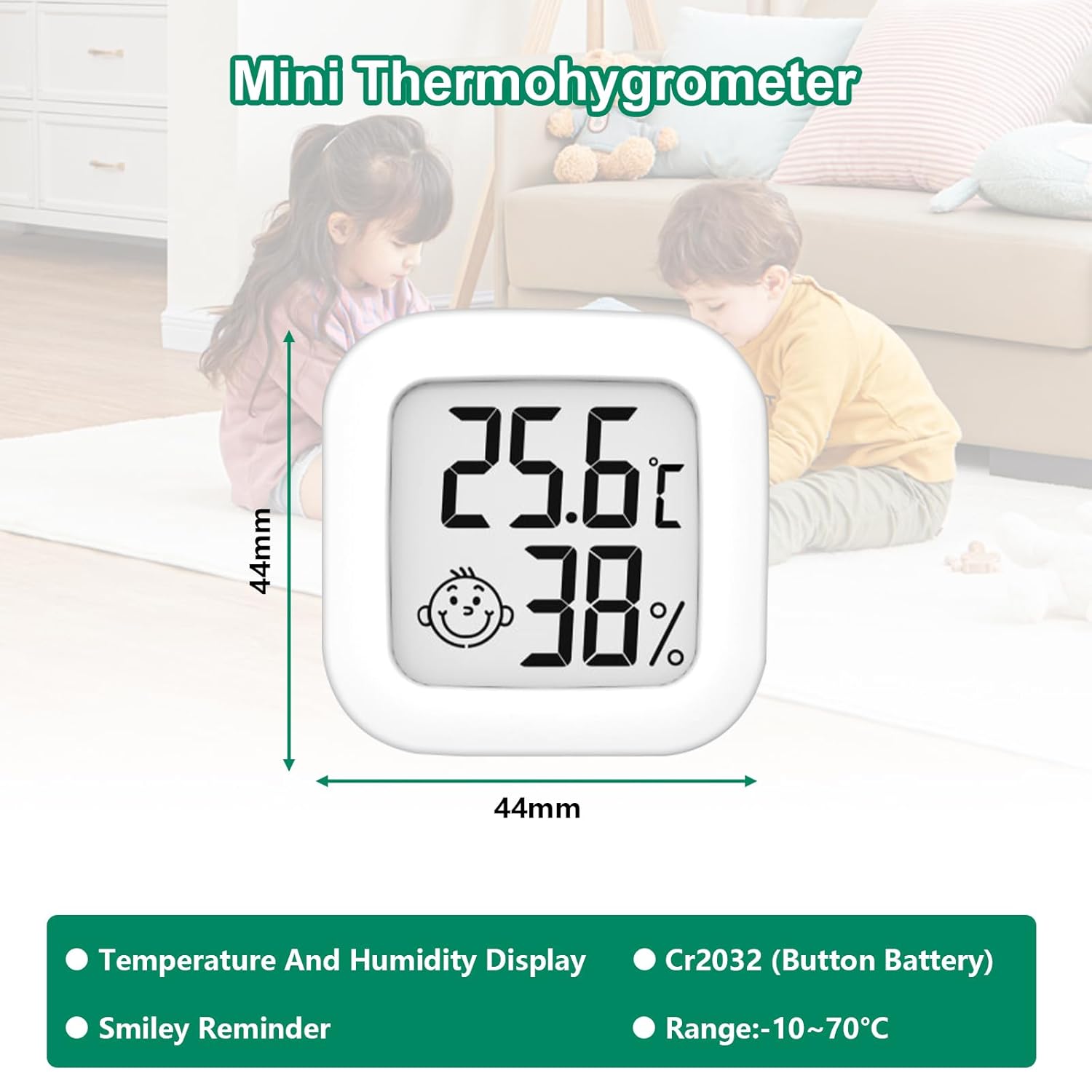 Thermometer-Hygrometer für den Innenbereich, hochpräzises Luftfeuchtigkeitsmessgerät, Thermometer für den Innenbereich -10 °C ~ 70 °C, für Babyzimmer, Wohnzimmer, Büro, Gewächshaus (4) – Bild 3
