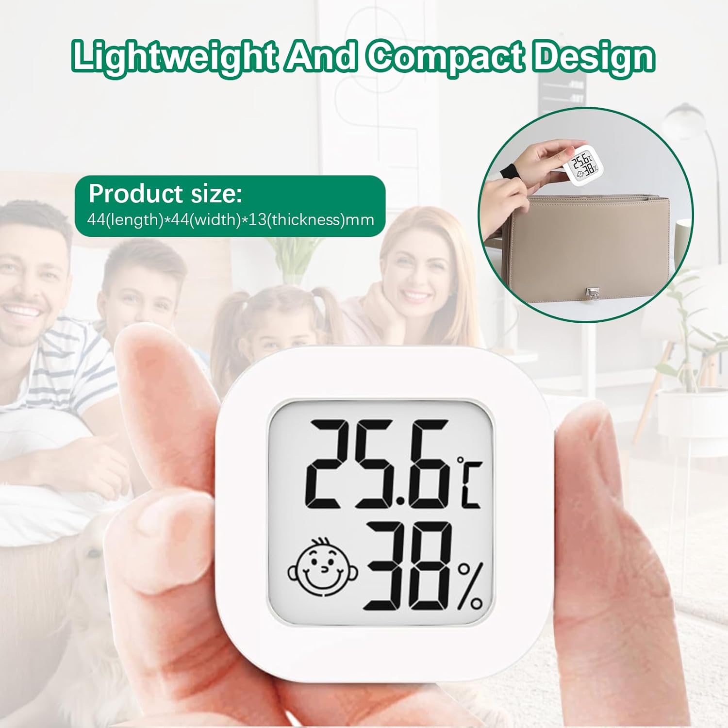 Thermometer-Hygrometer für den Innenbereich, hochpräzises Luftfeuchtigkeitsmessgerät, Thermometer für den Innenbereich -10 °C ~ 70 °C, für Babyzimmer, Wohnzimmer, Büro, Gewächshaus (4) – Bild 5