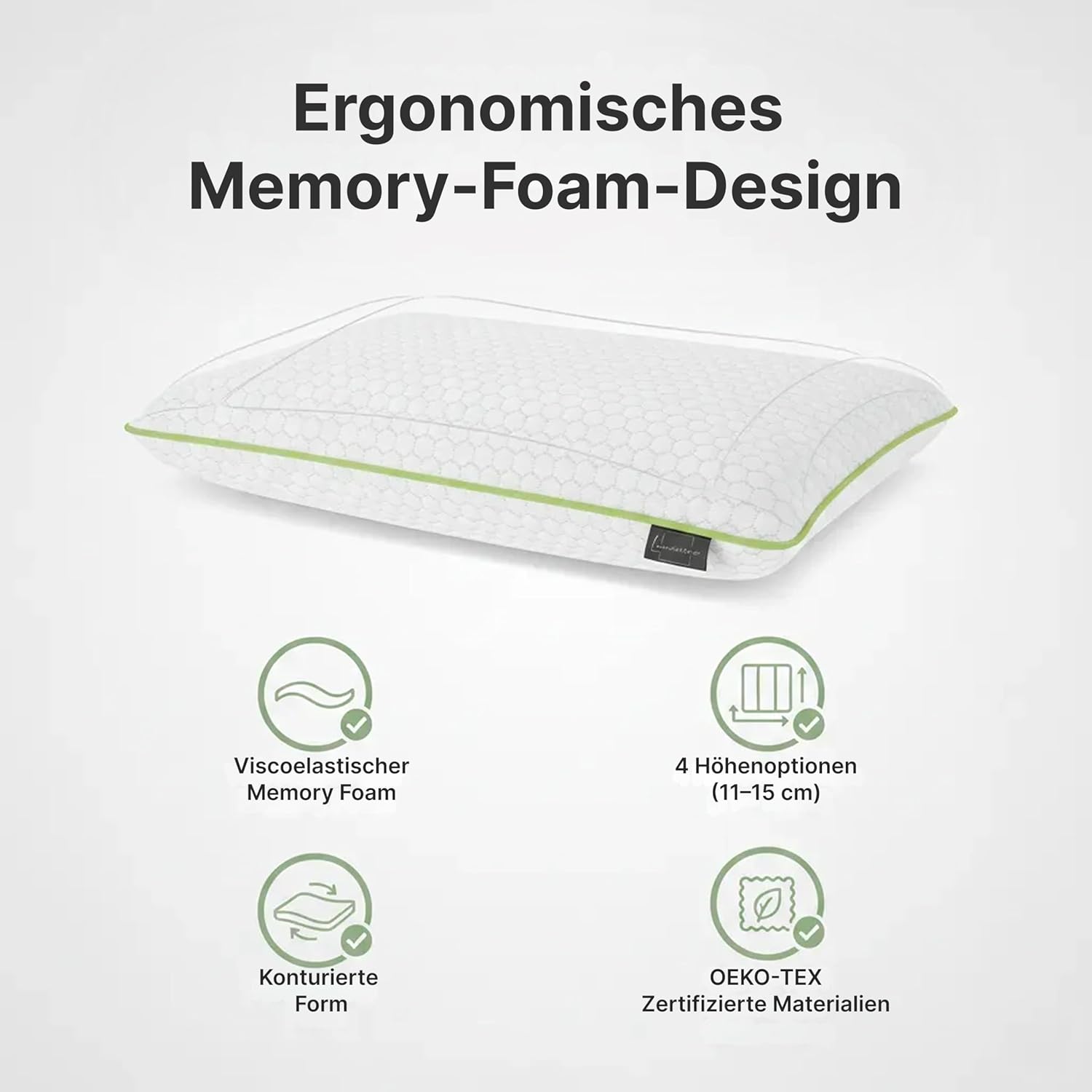 Orthopädisches Nackenstützkissen von Limarmo – Kissen für Seitenschläfer aus Memory-Gel-Schaum, Kissen für Seiten- und Rückenschläfer, deutsche Qualität (710 x 420 x 130 mm) – Bild 2