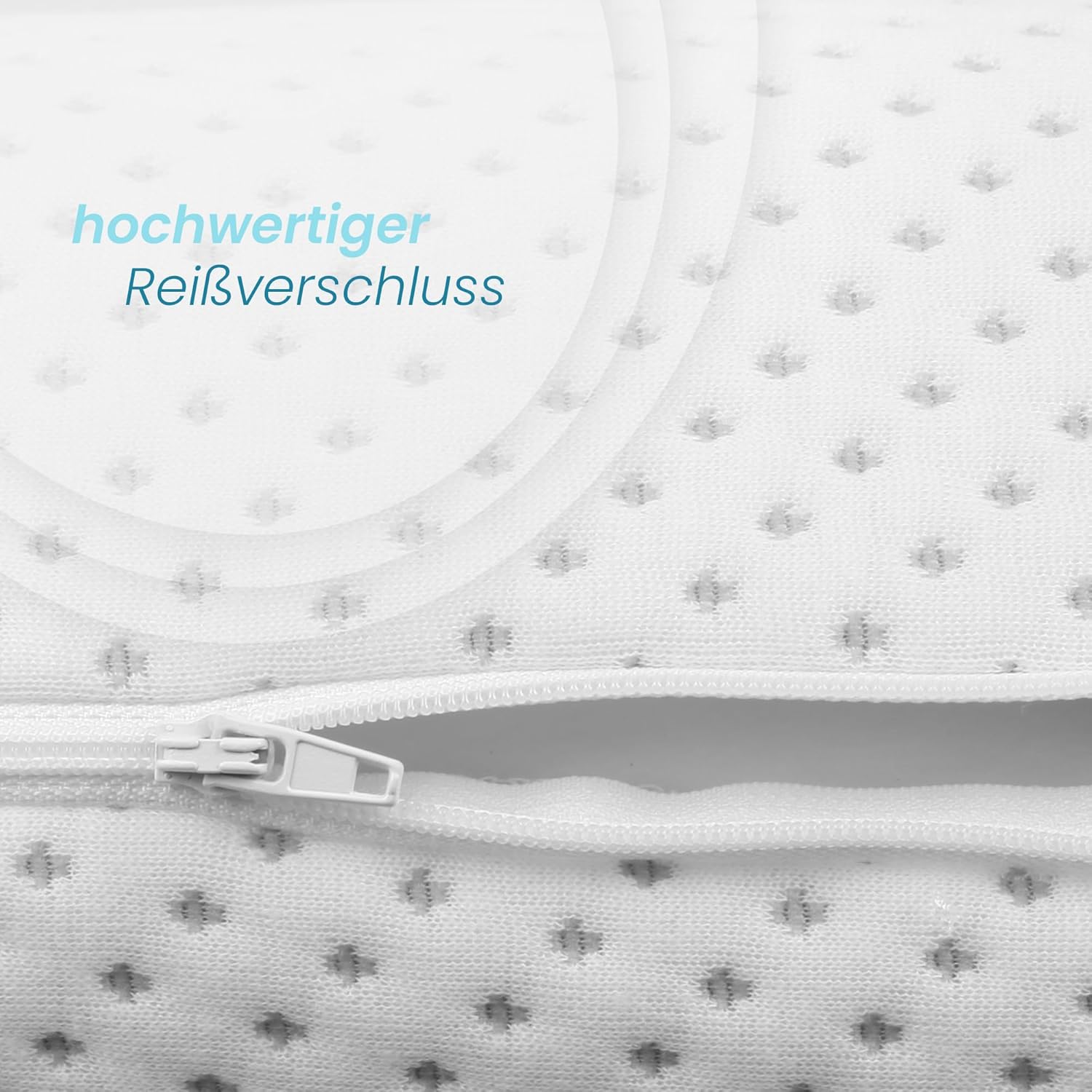 Bestlivings Nackenkissen aus Memory-Schaum (Nackenrolle / 40 cm x Durchmesser 15 cm), viskoelastisches Kissen – Silver Protect-Bezug, antimikrobiell, abnehmbar – Öko-Tex – Bild 5