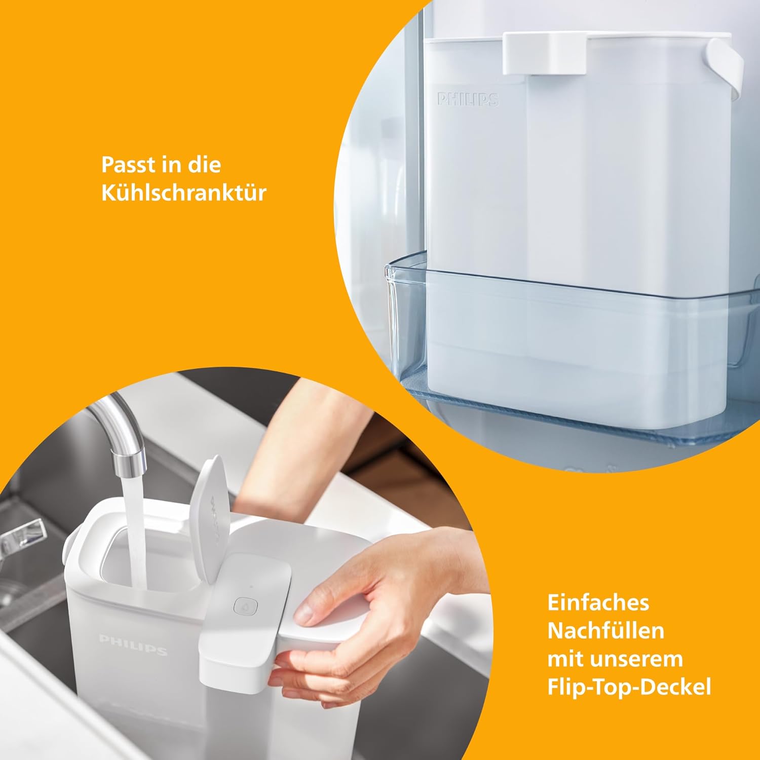 Philips Water Instant-Wasserfilterkrug (3 l) – sauberes und wohlschmeckendes Wasser in Sekundenschnelle – inklusive 1× Aroma + Filter, reduziert Chlor und Blei, behält Mineralien – Bild 5