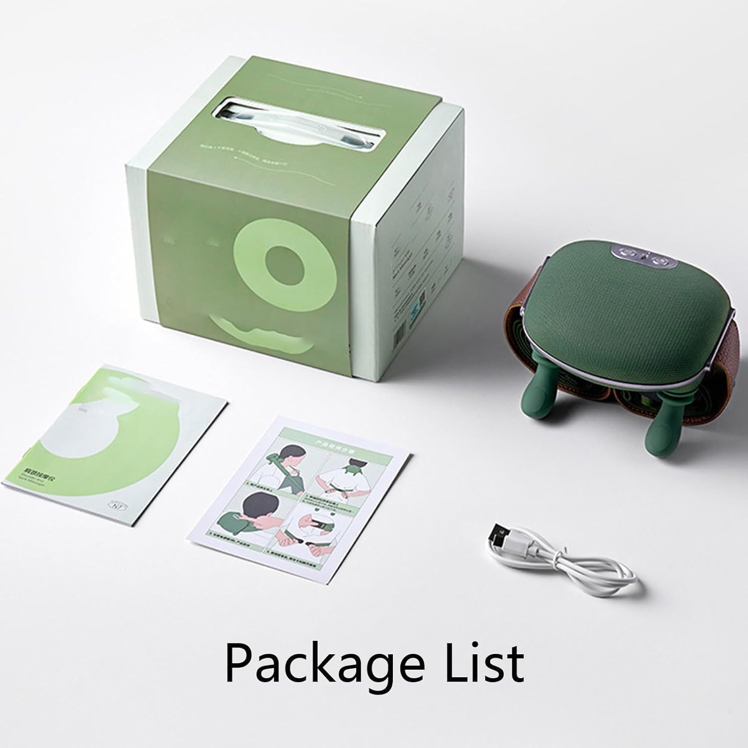 Nackenmassagegerät mit Wärme, 4D-Nacken- und Schultermassagegerät mit 3 Massagefunktionen & 2 Wärmeeinstellungen, kabelloses U-förmiges Massagekissen zur Muskelentspannung, ideal für Zuhause (grün) – Bild 7
