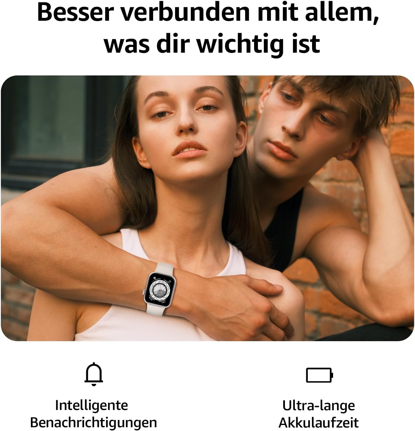 Smartwatch Damen Herren 1,85 Zoll HD Touch Fitnessuhr mit Telefonfunktion, 140+ Sportmodi Smartwatch Fitness Tracker mit Herzfrequenzmesser Schlafmonitor Schrittzähler IP68 wasserdichte Sportuhr – Bild 2