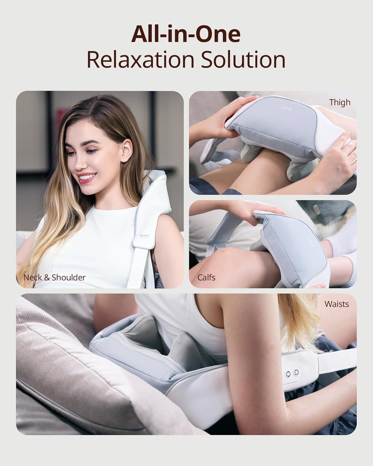 Kabelloses Shiatsu-Nacken- und Rückenmassagegerät mit Wärme, 10 Minuten x 12 Anwendungen, 3 Massagemodi und 2 Intensitätsstufen, Vatertagsgeschenk für Papa, 3D-Kneten von Tiefengewebe, Sprachansage – Bild 8