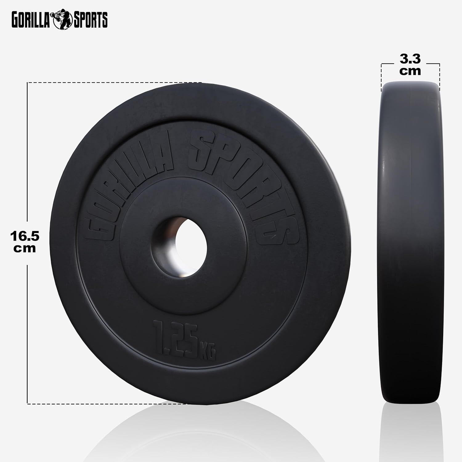GORILLA SPORTS® Langhantel-Set – 60 kg, 100 kg oder 130 kg, Langhantelstange 170 cm, 2 Hanteln, Hantelscheiben aus Kunststoff, 30 mm, mit Spinlock-Kragen – Hantel-Set, Langhanteln, Gewichte, Fitness – Bild 3