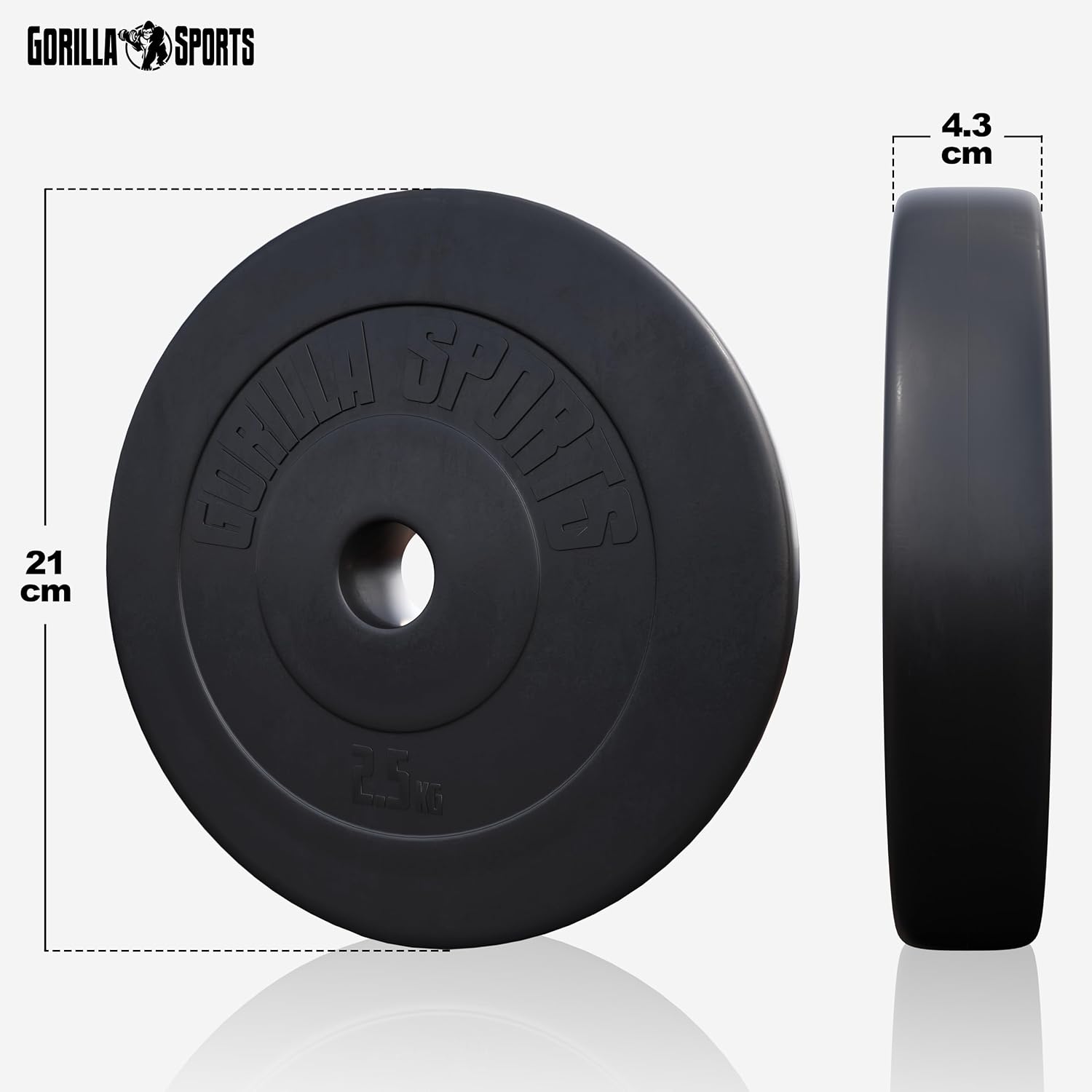 GORILLA SPORTS® Langhantel-Set – 60 kg, 100 kg oder 130 kg, Langhantelstange 170 cm, 2 Hanteln, Hantelscheiben aus Kunststoff, 30 mm, mit Spinlock-Kragen – Hantel-Set, Langhanteln, Gewichte, Fitness – Bild 4