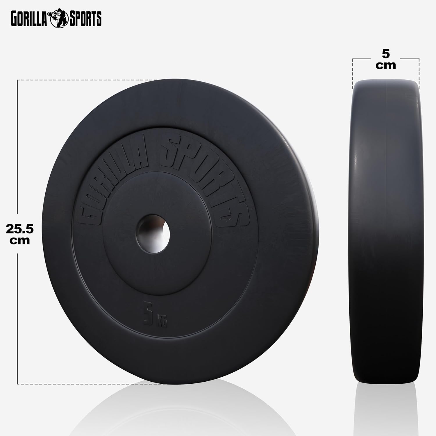 GORILLA SPORTS® Langhantel-Set – 60 kg, 100 kg oder 130 kg, Langhantelstange 170 cm, 2 Hanteln, Hantelscheiben aus Kunststoff, 30 mm, mit Spinlock-Kragen – Hantel-Set, Langhanteln, Gewichte, Fitness – Bild 5