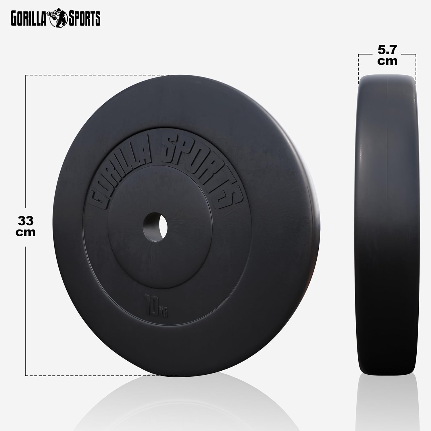 GORILLA SPORTS® Langhantel-Set – 60 kg, 100 kg oder 130 kg, Langhantelstange 170 cm, 2 Hanteln, Hantelscheiben aus Kunststoff, 30 mm, mit Spinlock-Kragen – Hantel-Set, Langhanteln, Gewichte, Fitness – Bild 6