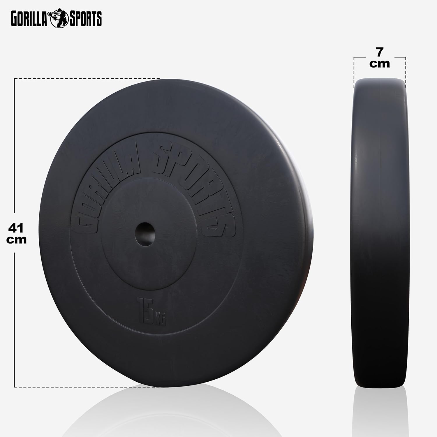 GORILLA SPORTS® Langhantel-Set – 60 kg, 100 kg oder 130 kg, Langhantelstange 170 cm, 2 Hanteln, Hantelscheiben aus Kunststoff, 30 mm, mit Spinlock-Kragen – Hantel-Set, Langhanteln, Gewichte, Fitness – Bild 7