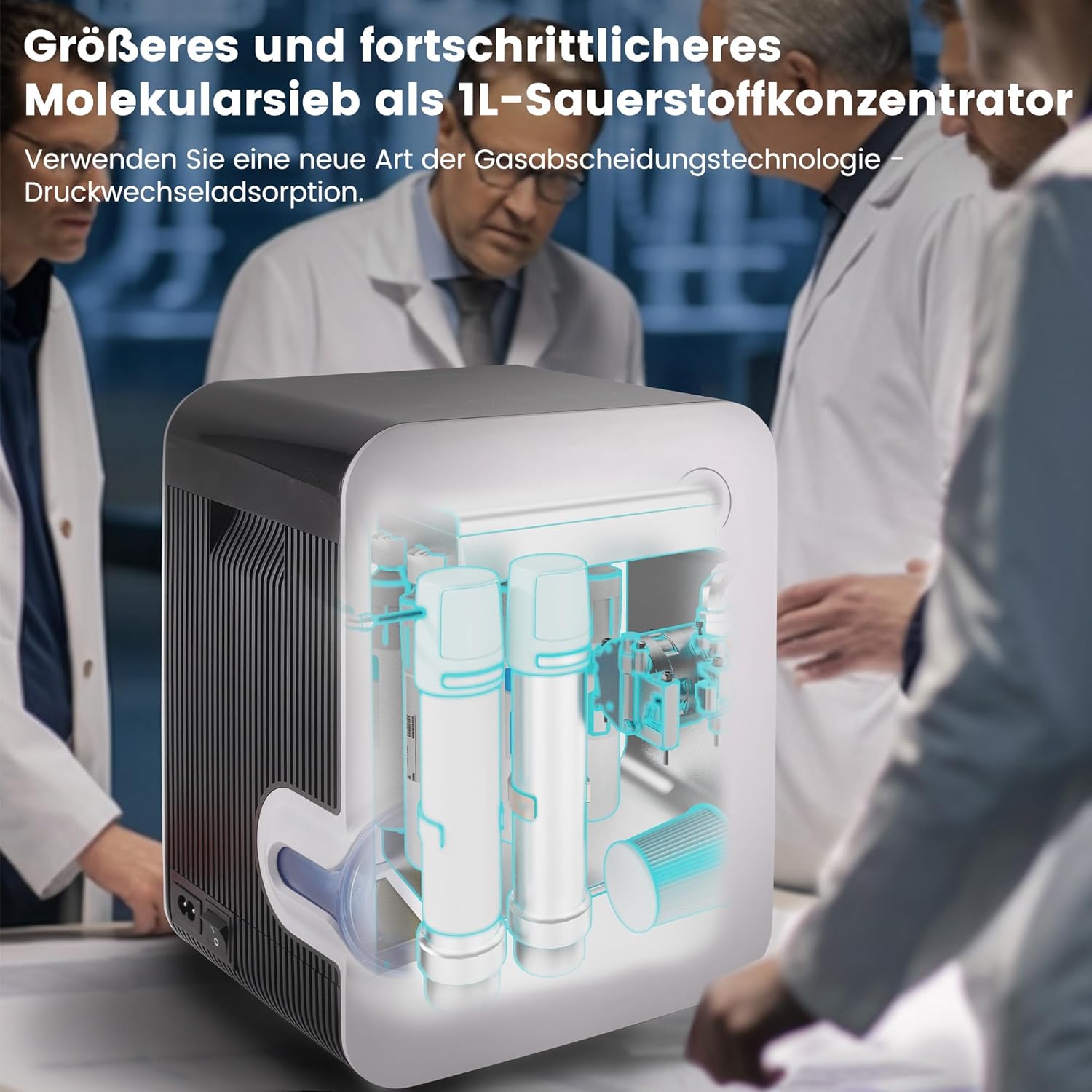 Sauerstoffkonzentrator, Hohe Konzentration Sauerstoffgerät 2-9 L/min 96%, Sauerstoffgerät für Zuhause, 24-Stunden-Zyklusarbeit Sauerstoffdurchfluss Einstellbare Sauerstoffmaschine(Anleitung in Deutsch – Bild 5