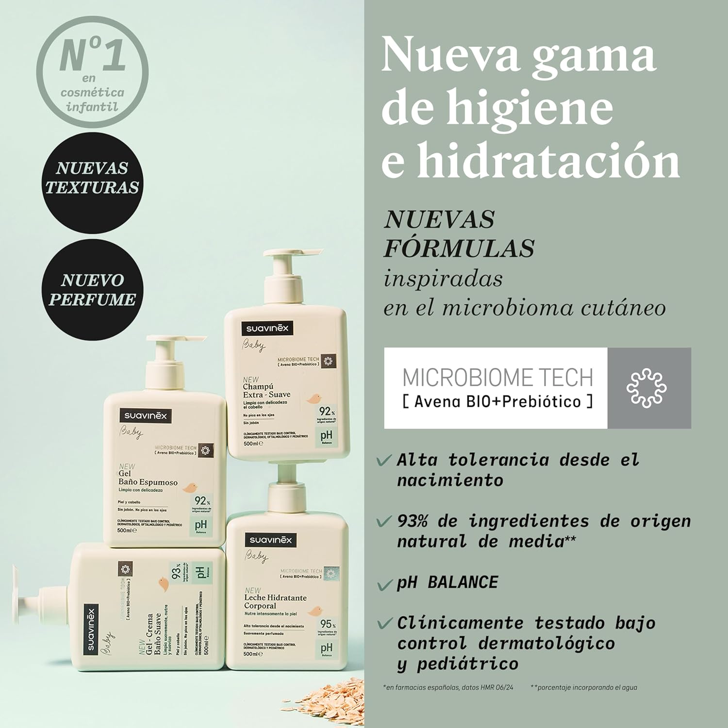 Suavinex, extra mildes Shampoo für Babys, weiches und glänzendes Haar, kein Juckreiz in den Augen, keine Tränen, keine Seife, geeignet für empfindliche Haut, 92 % natürliche Inhaltsstoffe mit – Bild 4