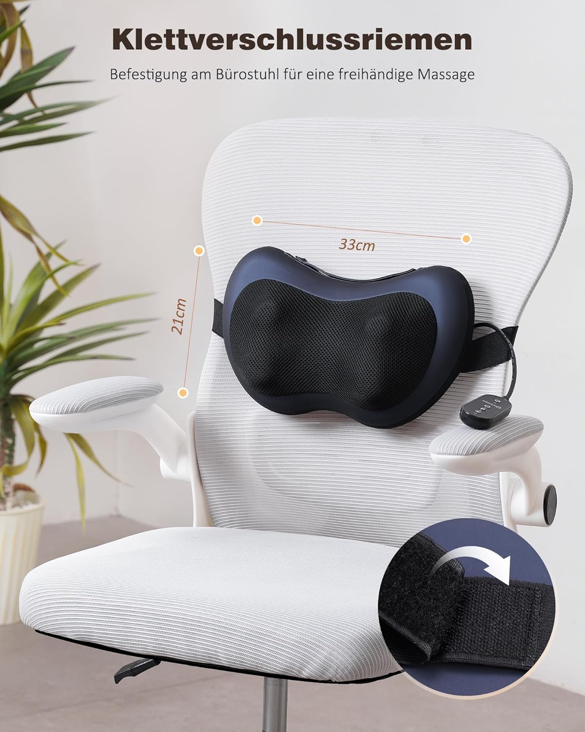 KNQZE Nackenmassagegerät mit Wärmefunktion, Shiatsu Massagegerät mit 3D Rotierenden Massageköpfen, Massagekissen für Nacken Schulter Rücken, Rückenmassagegerät für Büro Zuhause – Fernbedienung – Bild 5