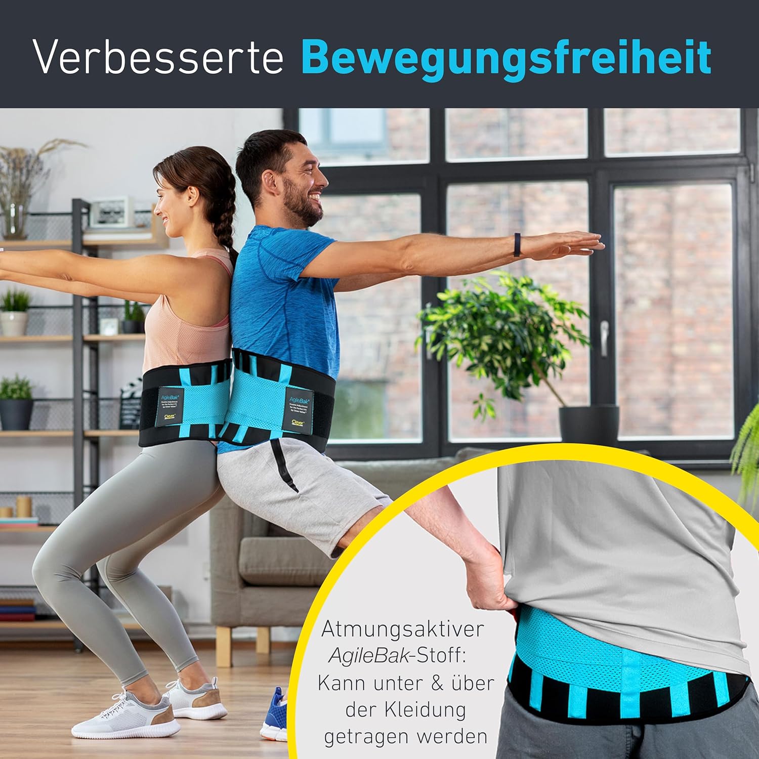Rückenbandage – lindert Schmerzen und beugt Verletzungen vor. Medizintechnik AgileBak von Clever Yellow – Bild 7