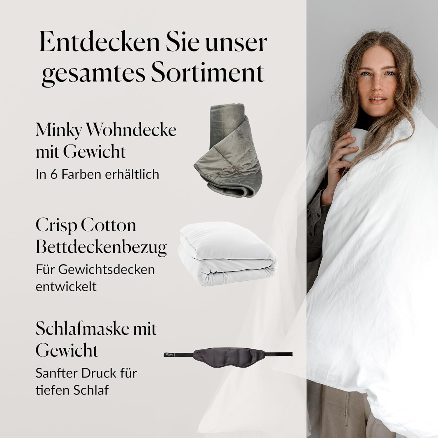 CURA Pearl Classic Gewichtsdecke 150 x 210 9 kg – Anti-Stress-Therapiedecke – schwere Decke für tiefen Schlaf und bessere Erholung – schwere Bettdecke aus 100 % Baumwolle – schwere Gewichtsdecke – Bild 7