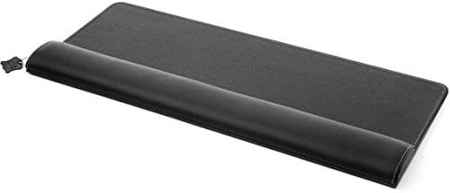 ErgoPols Plus Deluxe Ergonomische Handgelenkauflage für Tastaturen und Handballenauflage aus echtem Leder für Tastatur und Maus, Schwarz, 70 L x 27 B cm