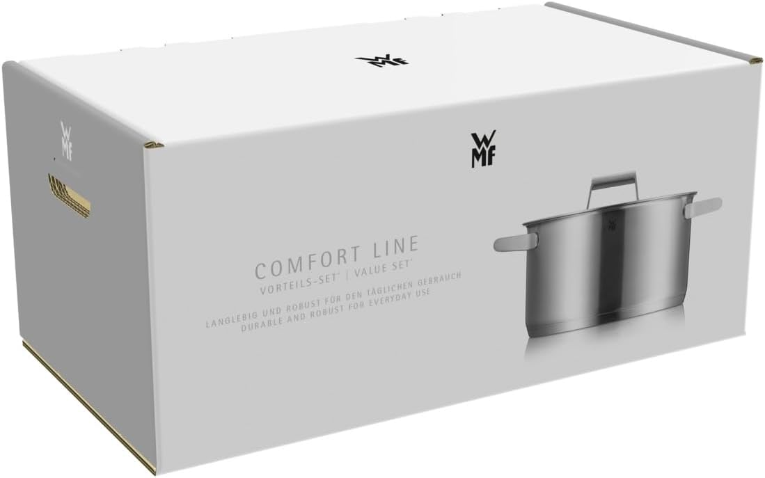 WMF Comfort Line 5-teiliges Induktions-Topfset mit Glasdeckel, Cromargan-Edelstahl matt, Skala, Induktions-Topfset, stapelbar, unbeschichtet – Bild 9