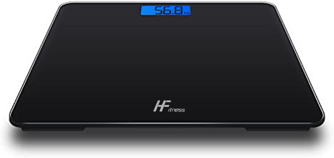 Digitale elektronische Personenwaage, Plattform 28 x 28 cm, Körperwaage Körpergewicht bis 180 kg, Display mit Hintergrundbeleuchtung, Gewichtskontrolle – Schwarz – Bild 2