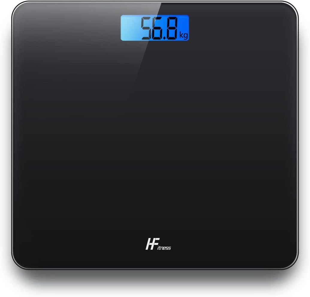Digitale elektronische Personenwaage, Plattform 28 x 28 cm, Körperwaage Körpergewicht bis 180 kg, Display mit Hintergrundbeleuchtung, Gewichtskontrolle – Schwarz – Bild 6