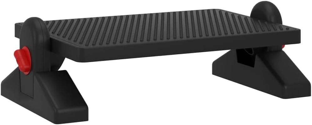 vidaXL Fußstütze, Fußhocker, Fußstütze, ergonomische höhenverstellbare Fußstütze mit Massagefläche für Büro, Schwarz, 50 x 30,5 x 17 cm – Bild 6