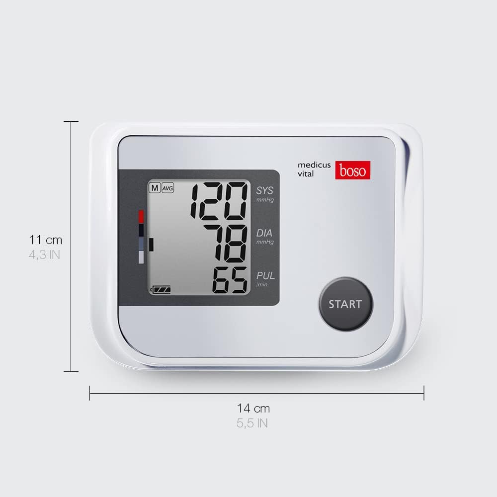 Boso Medicus Vital/vollautomatisches Oberarm-Blutdruckmessgerät mit großem Display und Arrhythmieerkennung mit Universalmanschette (22–42 cm) – Bild 6