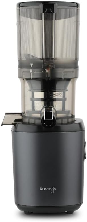 Kuvings Slow Juicer AUTO6 | Entsafter Gemüse und Obst, Elektrische Kaltpresse, Ruhiger Motor, Leicht zu Reinigen, Saft & Sorbet, 1.7L, BPA Frei, Schlankes Design, 200 Watt (Matt Gunmetal)_KHS-660SE