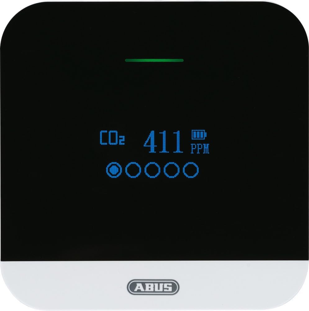 ABUS CO2-Melder – CO2WM110 AirSecure – Messgerät für Luftqualität, Luftfeuchtigkeit und Temperatur im Raum – mit Alarm und CO2-Ampel – 10-Jahres-Sensor – Bild 3