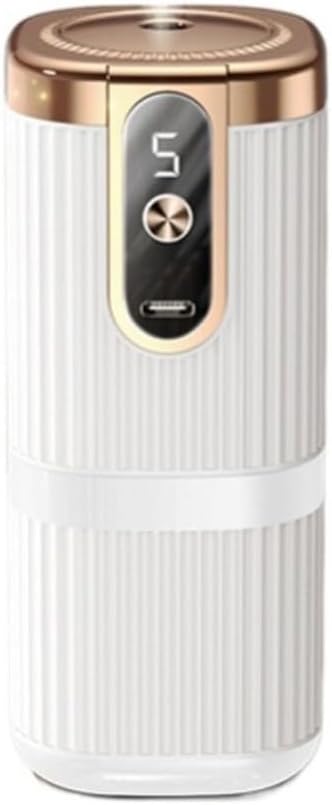 Wiederaufladbarer Diffusor für ätherische Öle mit 5 Nebelstufen, leiser tragbarer Luftbefeuchter für Zuhause, Auto, Büro, 0,5 l Tank, weiß