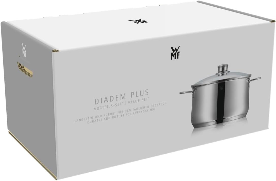 WMF Diadem Plus 5-teiliges Induktions-Kochtopf-Set mit Glasdeckel, Cromargan-Edelstahl poliert, Induktions-Topf-Set, unbeschichtet – Bild 8