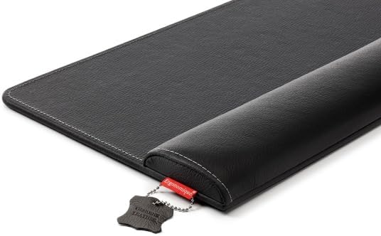 ErgoPols Plus Deluxe Ergonomische Handgelenkauflage für Tastaturen und Handballenauflage aus echtem Leder für Tastatur und Maus, Schwarz, 70 L x 27 B cm – Bild 3