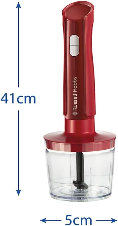 Russell Hobbs Desire Red 27142-56 Stabmixer (3-in-1: Mixer, Schneebesen & Zerkleinerer/Püreestab) (600 ml Rührbecher, spülmaschinenfestes Zubehör, Edelstahlmesser, für Smoothies, Suppen, Saucen & Dips) – Bild 7