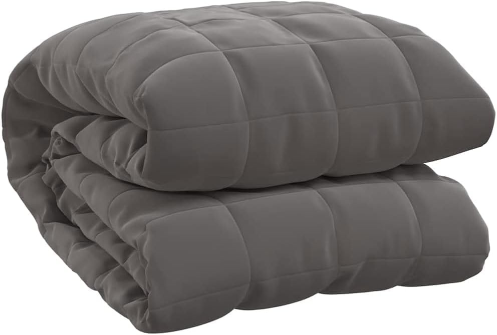 vidaXL Gewichtsdecke 200 x 200 cm, 9 kg, Grau, Baumwolloptik, gesteppt & atmungsaktiv, hypoallergen, für Super-King-Size-Betten, beruhigende Decke gegen Stress & Angst