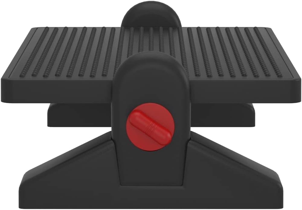 vidaXL Fußstütze, Fußhocker, Fußstütze, ergonomische höhenverstellbare Fußstütze mit Massagefläche für Büro, Schwarz, 50 x 30,5 x 17 cm – Bild 7