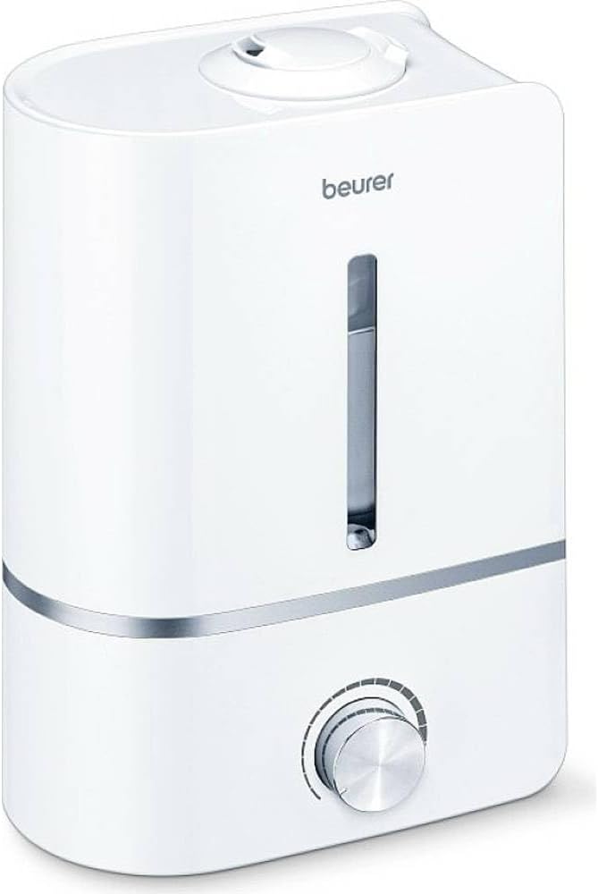 Beurer LB 45 Luftbefeuchter mit Ultraschallnebel zur Raumbefeuchtung mit Aromafunktion, für Räume bis 30 m², leise, weiß/opulenter Garten, blau