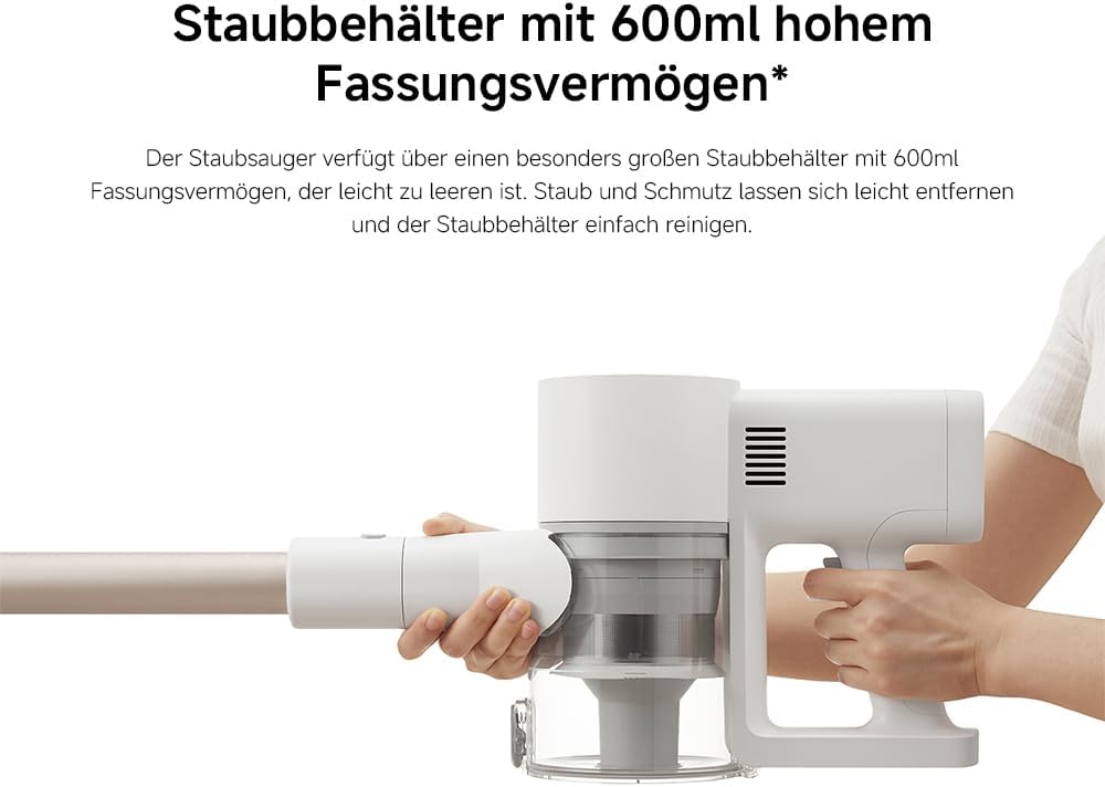 XIAOMI G20 Akku-Staubsauger, 25 kPa/150 AW Saugleistung, bis zu 60 Minuten Laufzeit, 99,9 % Filterleistung, Bodensuchscheinwerfer, Akku-Staubsauger für Hartböden, Teppiche und Tierhaare – Bild 12