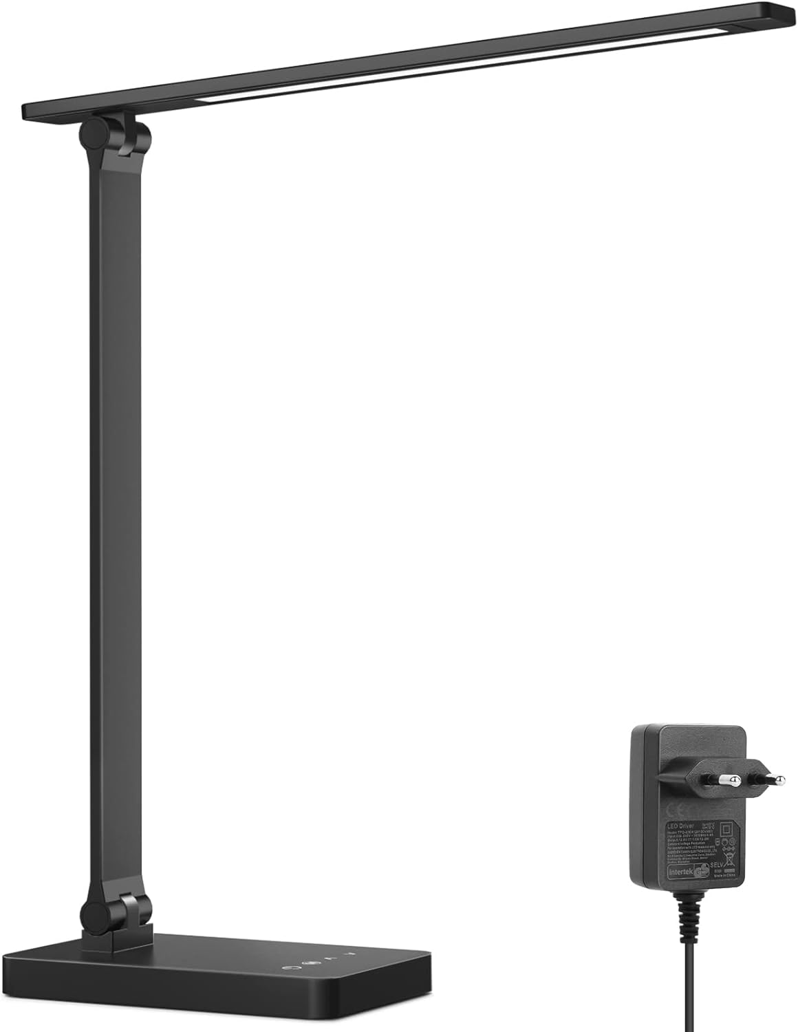 Lepro Schreibtischlampe, LED-Tischlampe, dimmbar, Nachttischlampe, 750 lm, 3 Farben und 5 Helligkeitsstufen, Tageslichtlampe, Tischlampe, Schreibtischlampe für Kinder, Büro, Kunststoff, Schwarz