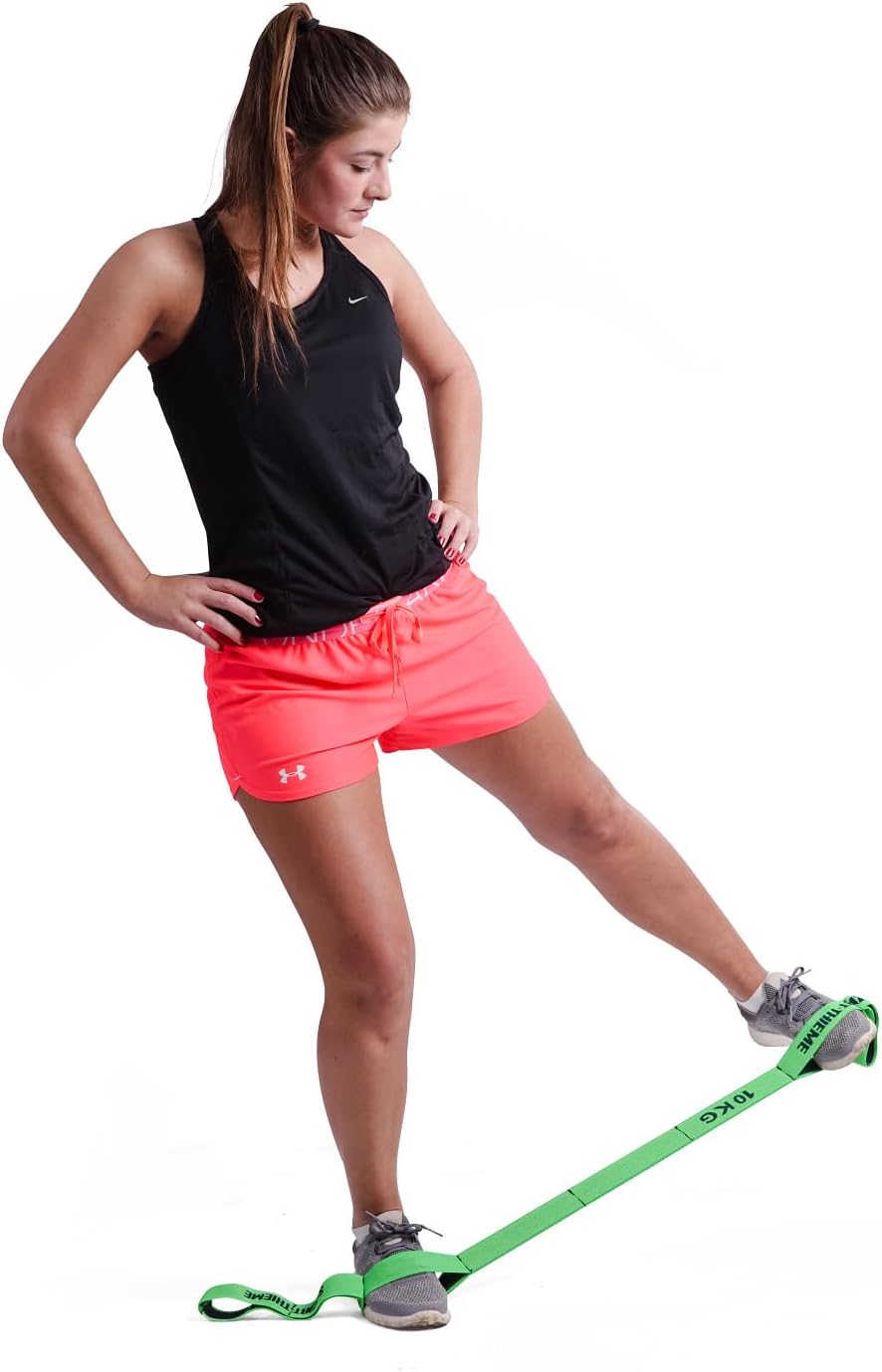 Sport-Thieme Fitnessband für Arme und Beine, elastisches Textilband, Gymnastikband, Widerstandsband mit Schlaufen, 3 Zugstärken und Farben: L: 96 cm Latex-Polyesterfäden Markenqualität – Bild 8