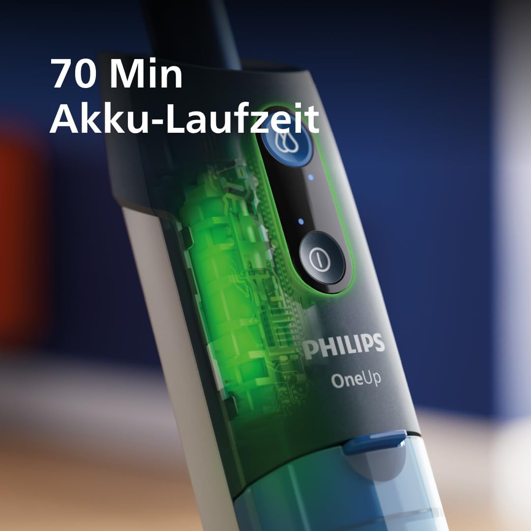 Elektrischer Wischmopp der Philips OneUp 5000-Serie – 2 x sauberere Böden², 2 x schnelleres Wischen, zwei Feuchtigkeitseinstellungen für harte und empfindliche Böden, kabellos mit 360°-Schwenkung (XV5113/01) – Bild 6