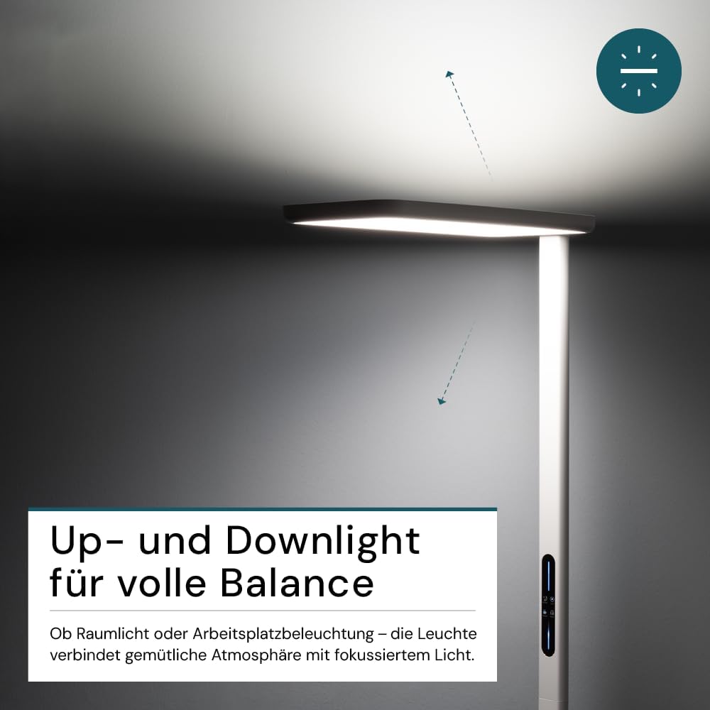 LUXULA LED-Büro-Stehleuchte, dimmbar, CRI>98 Vollspektrum, UGR – Bild 5