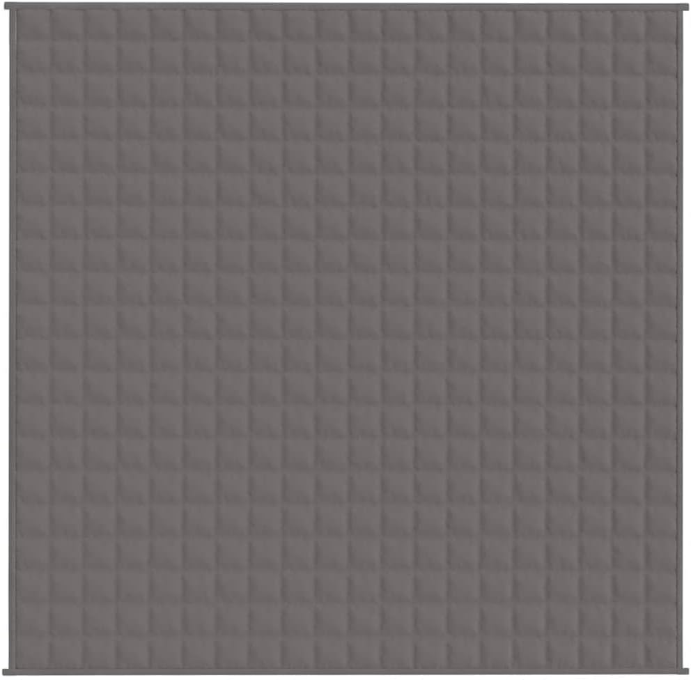 vidaXL Gewichtsdecke 200 x 200 cm, 9 kg, Grau, Baumwolloptik, gesteppt & atmungsaktiv, hypoallergen, für Super-King-Size-Betten, beruhigende Decke gegen Stress & Angst – Bild 7