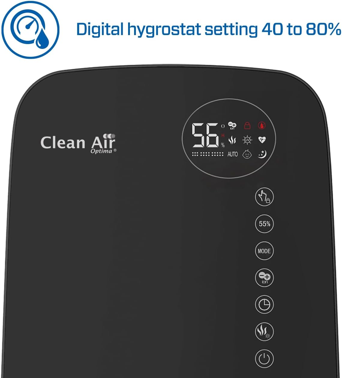 Clean Air Optima CA-607B Smart Luftbefeuchter mit Ionisator und Aromatherapie – Befeuchtungsleistung max. 480 ml/h – Wassertankinhalt 5,5 Liter – Geeignet für Räume bis 65 m²/160 m³ (Schwarz) – Bild 4